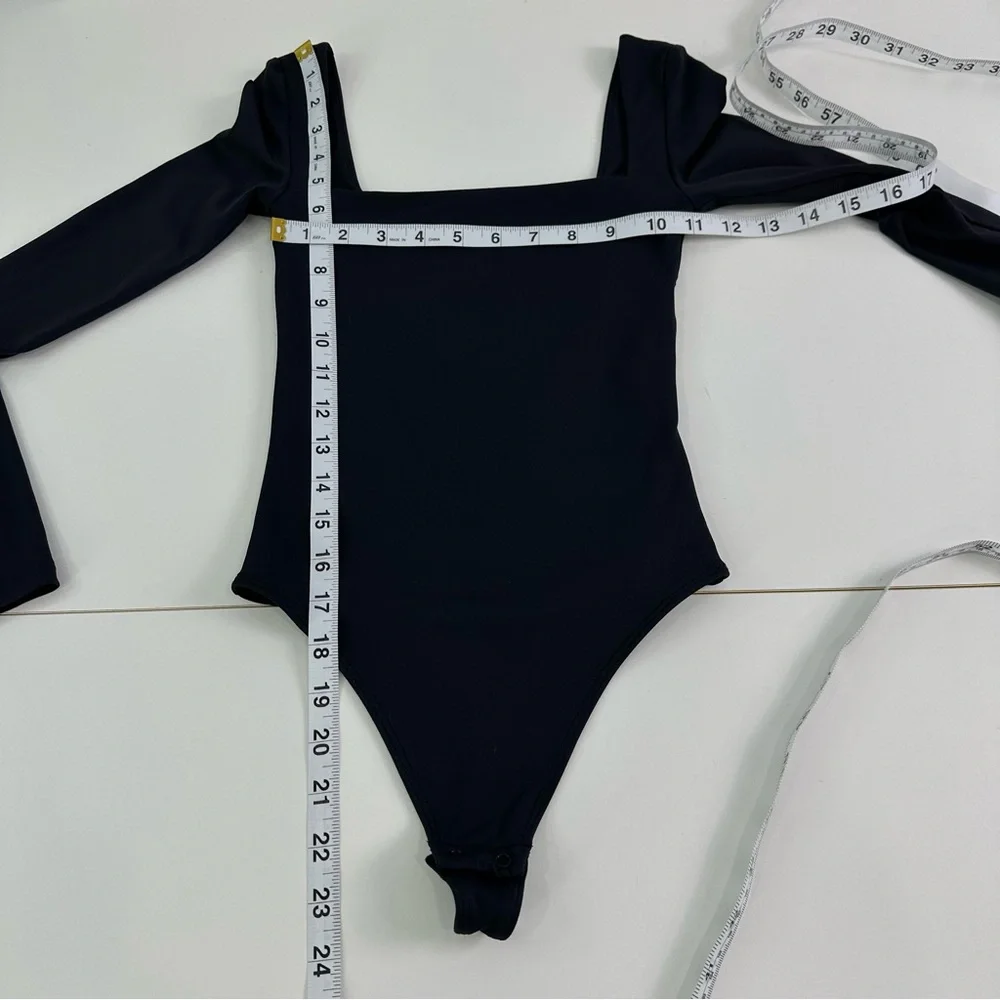 Aritzia Babaton Black Long Sleeve Bodysuit with Square Neckline Size 2XS (XXS) - Picture 13 of 16